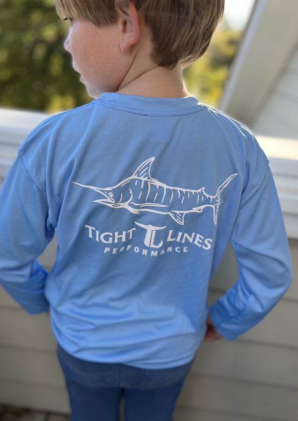 Marlin Performance Long Sleeve Kids - Carolina Blue – Tight Lines  Performance