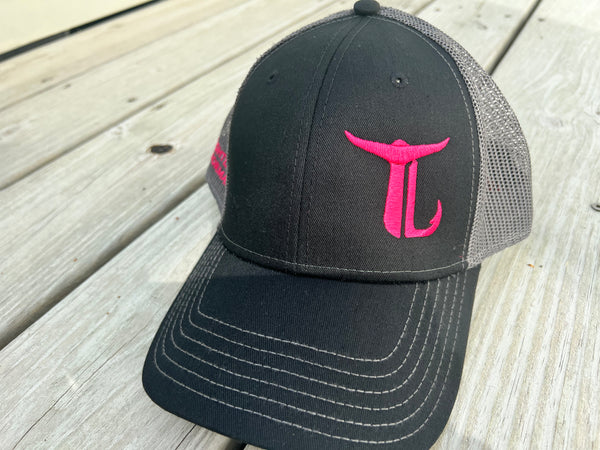 Trucker Hat -  Mesh Back - Pink/Charcoal