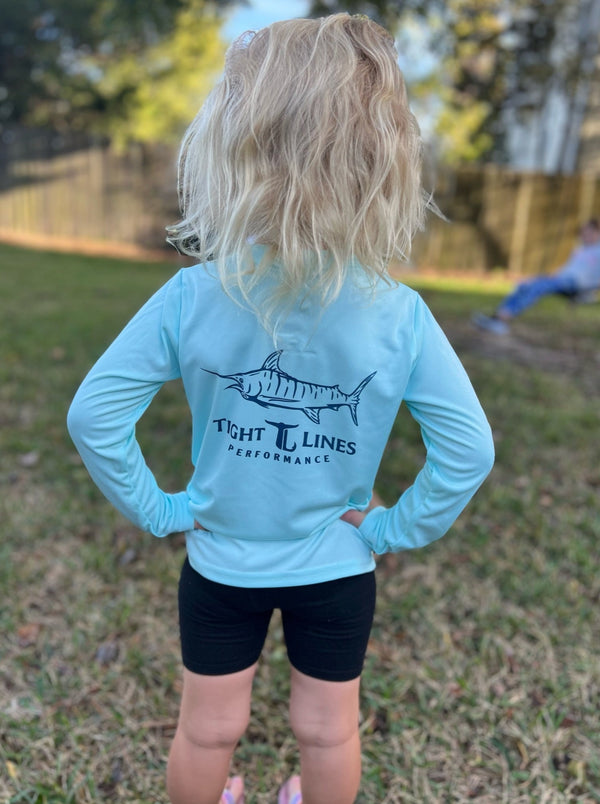 Marlin Performance Long Sleeve Toddler - Seagrass / Navy