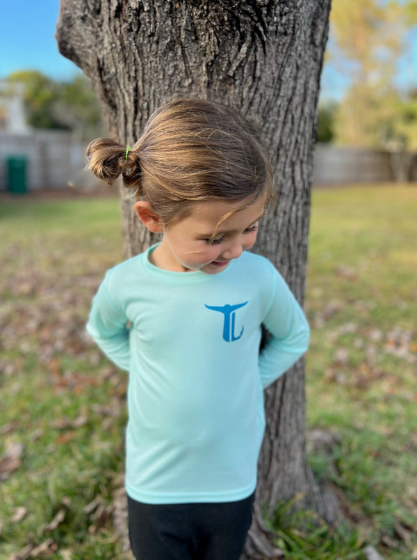 Red Drum Performance Long Sleeve Toddler - Seagrass / Teal